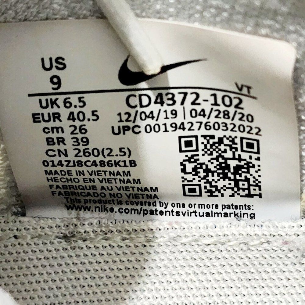 Nike React Infinity Flyknit Shoes Running White Vapor CD4372-102 Women's Size 9 - Picture 12 of 12